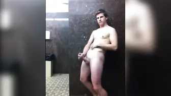 Exhibitionist Twink Jerks Off at Waterpark on Webcam