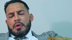 Straight boss fuck his bottom assistant and fed him his load