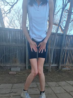 PissyTgirl Pisses after Practice