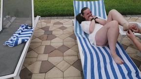 Barefoot Tickle by the Pool