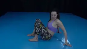Two Horny and Hot Ladies at the Gym Wrestling and Belly Licking