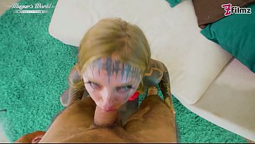Busty blonde MILF gets a tasty blowjob and doggystyle fuck in POV creampie scene