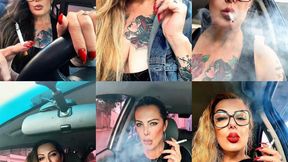 Collection of six videos: smoking in the car (hotboxing)