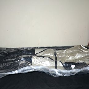 Aug 24 2023 - VacPacked with my PVC aprons, silver latex jacket and thick quilt