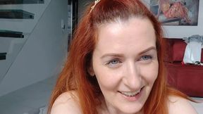 Hot Redhead Masturbates Her Hairy Pussy to Squirt and Moan