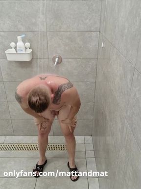 Ginger takes a shower in the gym part 2