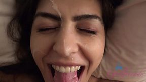 Hot girlfriends get their faces painted white