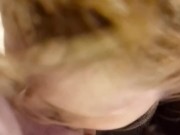 Hot nerdy redhead girlfriend gives big dick boyfriend sloppy deepthroat blowjob (TRAILER)