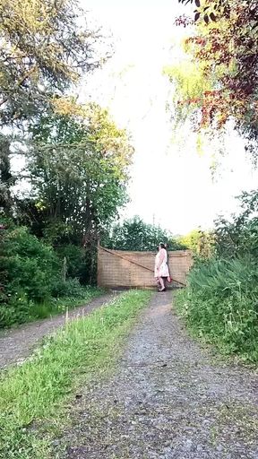 In an outfit with a new summer dress for an evening