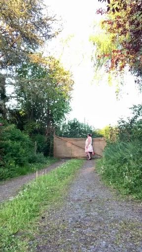 In an outfit with a new summer dress for an evening
