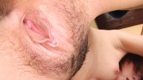 ”Unshaved asian MILF ravaged on dining table”