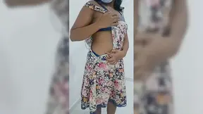Sexy Sri Lankan miss undresses at midnight in her room