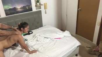 May Mccarthy - May's Sugar Daddy Fantasy: Petite Tattooed Babe Rides Doggy