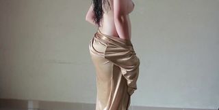 Indonesian Tobrut Girl Wearing a Sexy Satin Robe While Having Sex