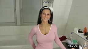 Step-sister helps german not Step-brother with Handjob POV