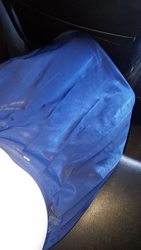 Crossdresser Masturbating Wearing Shiny Skirt