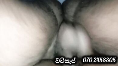 Sinhala Akka stretches his tight ass with her big dick first time