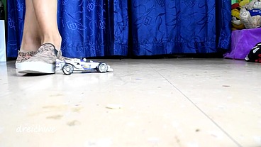 Crushing racing car