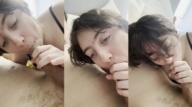 Goth brunette amateur blows cum into mouth sloppy thick surge