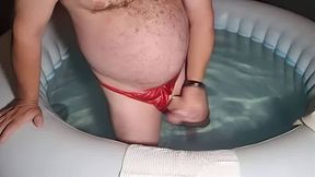 Gay red thong