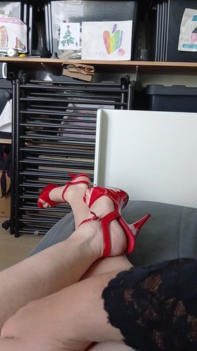 M'y legs with red heels