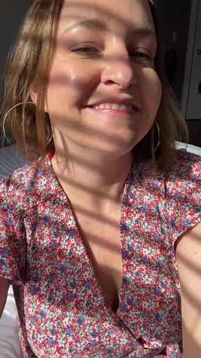 MILF in Sundress Solo W Glass Dildo