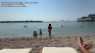 VLOG MONACO - I show off at the beach and get fucked in the public shower