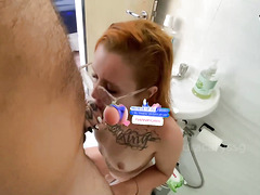 Ravishing redhead gets sodden in cum until she feels like railing a cowgirl - the greatest XXX porn!