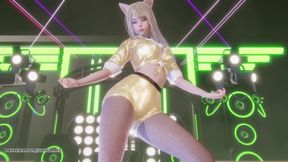 [MMD] T-ARA - Sugar Free Ahri Seraphine Akali Sexy Hot Striptease League Of Legends 4K Uncensored