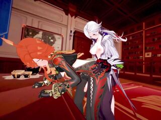 Futas Raiden, Mavuika and Arlecchino 3-some