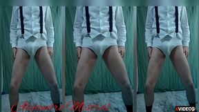 Aficionado se divierte en ropa interior blanca Alejandro Mistral