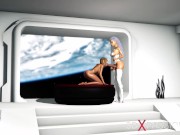 Female sex cyborg fucks hard a horny girl in the space station
