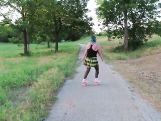 Amateur anal public roller skates