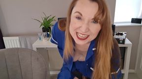 nurse clinical trial degradation with rough hand job and pegging punishment