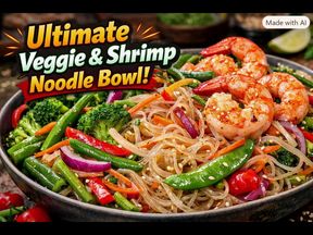 Ultimate Veggie and Shrimp Noodle Bowl!
