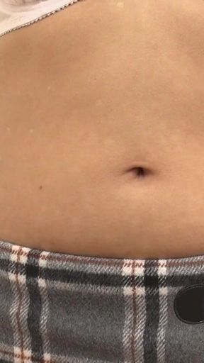 Fuuka Nagano Cleans Her Belly Button with a Cotton Swab