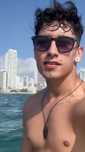 Tourist Exhibits Himself in a Jet Ski in the Sea on the Beaches of Cartagena