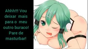 JOI HENTAI SHINON ART ONLINE)(COM ONAHOLE)TRADUZIDO