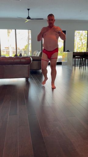 The Red Granny Panties and Garter