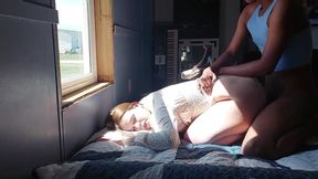 Ebony TGirl Annihilates PAWG Milf Doggy Cum Gush Fest