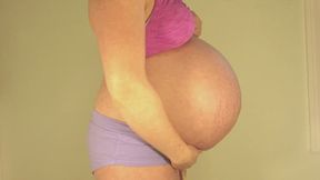 Preg Belly 2 Diff Days- Measuring and Lotioning Both Days