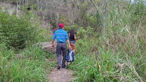 Perverted Old Man Fucks His Busty Stepdaughter in the Jungle Outdoors