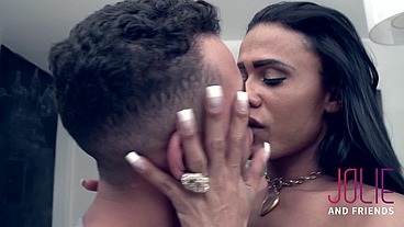 Purefilmstv - Hot beautiful transgender fuck with black leather