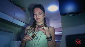 hippie girl eva fay fucks a stranger in her camper van
