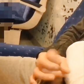 Handjob on the train