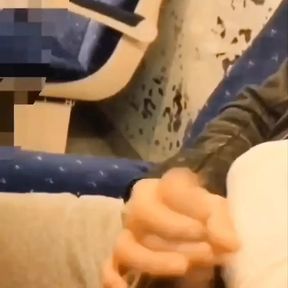 Handjob on the train