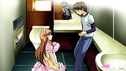 Horny waitress fucks in the bathroom - Hentai uncensored