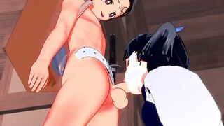 Demon Slayer Animated - Aoi Kanazaki x Tanjiro suck and banged - Japanese oriental Manga hentai game porn