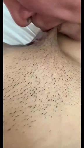 Fingering and eating my wife's delicious pussy