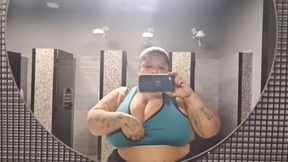 Post-Workout: BBW Striking a Pose and Showing Off